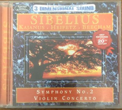CD SIBELIUS, KAJANUS, HEIFETZ, BEECHAM - Symphonie Nr.. 2 / Violinkonzert AMSC584 Avid 1997 UK Klassik Gebraucht