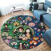 Demon Slayer Round Area Rug Carpet Rug For Living Room Bedroom Sofa Playroom Decor Nonslip Floor Mat