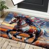 Native American Horse Spirit Rug Living Room Centerpieces Cultural Inspired Carpet Anti Slip Carpet Can Be Machine Washed