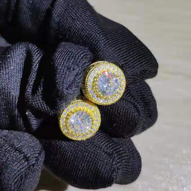 Luxury Female White Stone Stud Earrings Gold Silver Color Zircon Stone Charm Crystal Wedding Jewelry For Women