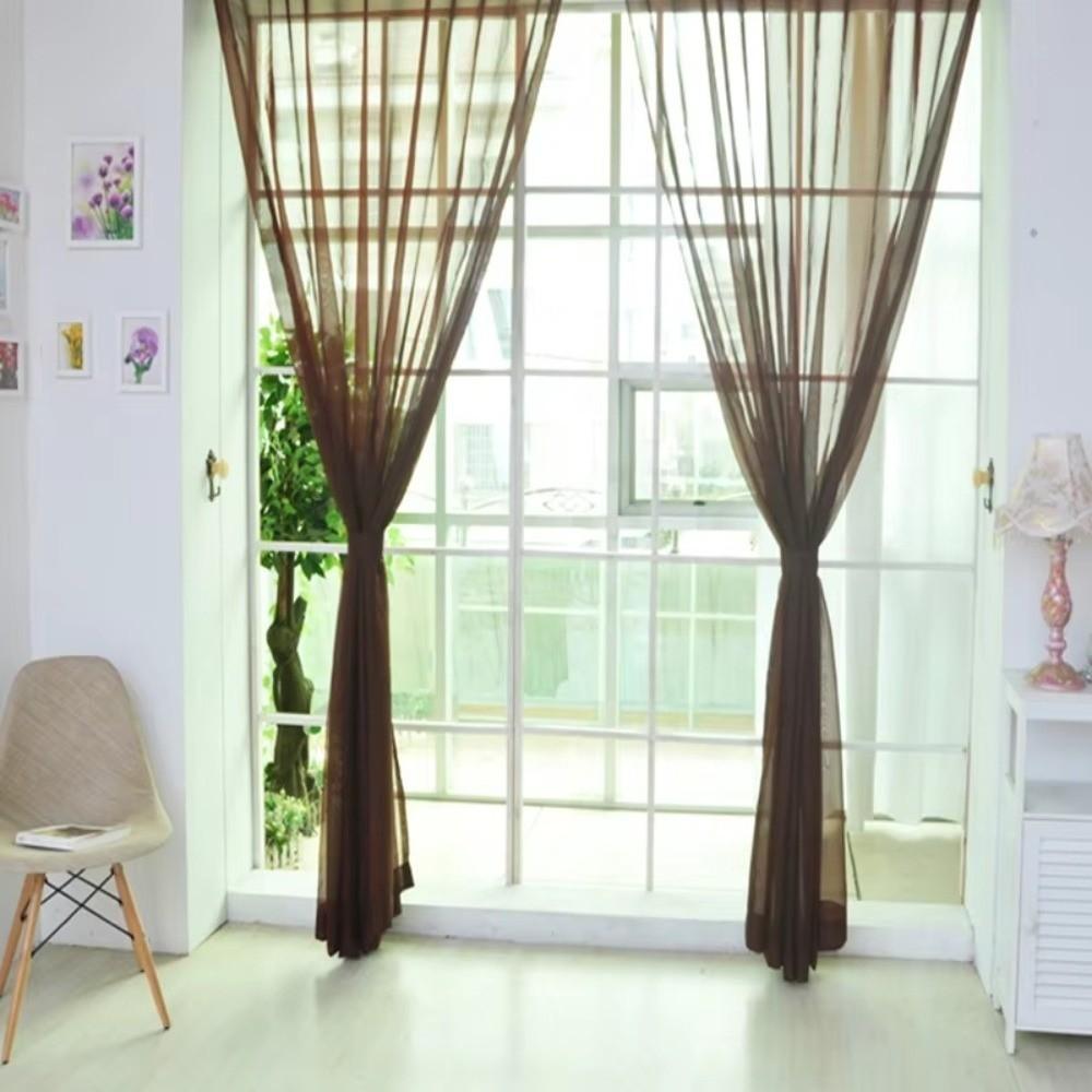 1x2M Rod Pocket Curtain Colorful Window Panel Fashion Sheer Tulle Curtains Kid Room Classroom