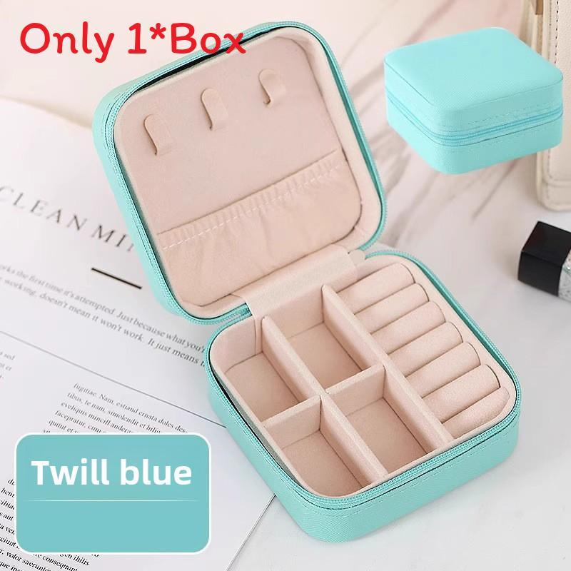 Jewelry Organizer Box With Leather Material For Earrings And Rings Storage