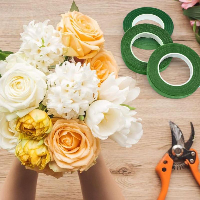 

Floral Tape For Artificial Flowers 0.47in Wide Florist Tape Green 30 Gauge Strap Set For Crafting Plant Arrangement Grafting 1 set зелений