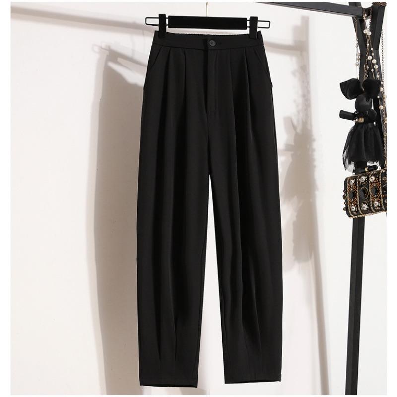 DIMANAF 2024 Spring Summer Plus Size Women New Long Pants Trousers Casual Loose Solid Harem Pants Wide Leg Pants Fashion Lady