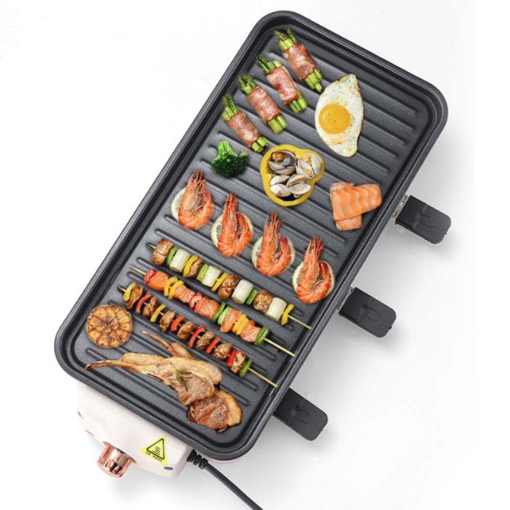 2 in 1 Smokeless Electric Grill with Oil Pan Electric Grill Pan Electric BBQ Grill Party