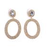 Europeanand American Fashion Rhinestone Multi-layer Circle Alloy Stud Earrings, Simple and Elegant with a High-end Dangling Feel