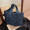 Large capacity zipper cowboy solid color bag  soft  versatile  fashionable  high quality  popular casual shoulder bag