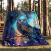 1pc Fantasy Owl Artwork Print Outdoor Blanket, Lightweight Polyester,