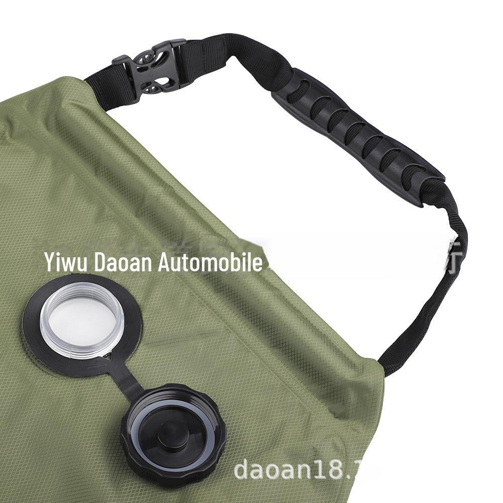 20L Army Green Solar Heat Absorption Camping Bath Bag - Outdoor 5 Gallon Water Bag for Toiletries