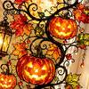 Pumpkin Moon Lantern Ornament Halloween Ornament, Acrylic Stained Glass Window Hanging Decor Decoration, Autumn Maple Leaf Suncatcher Pendant