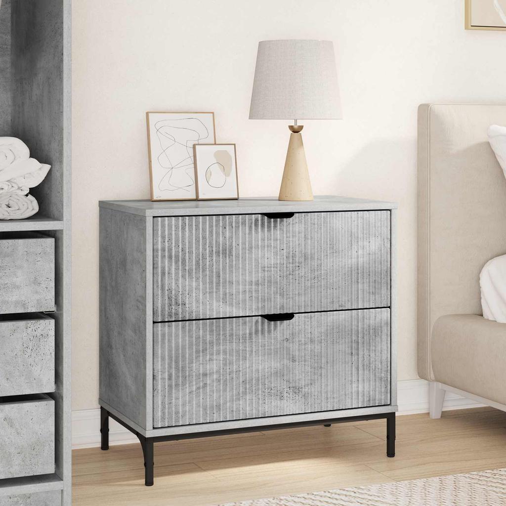 Nightstand Concrete Grey 63.5 x 36 x 61 cm Particleboard