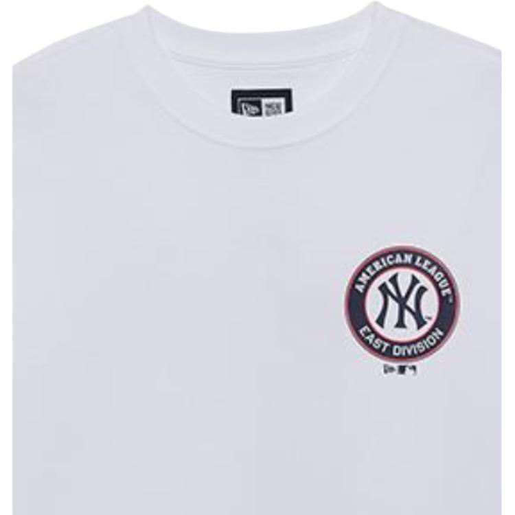 New Era SS24 New York Yankees NY Letter Print Crew Neck Short Sleeve T-Shirt Unisex Tops White 14187399