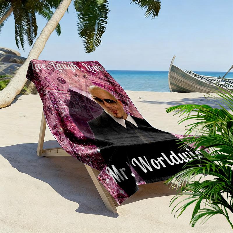 Mr. Worldwide Print Beach Towel, Large Soft Quick Dry Towel for Beach Camping Swimming