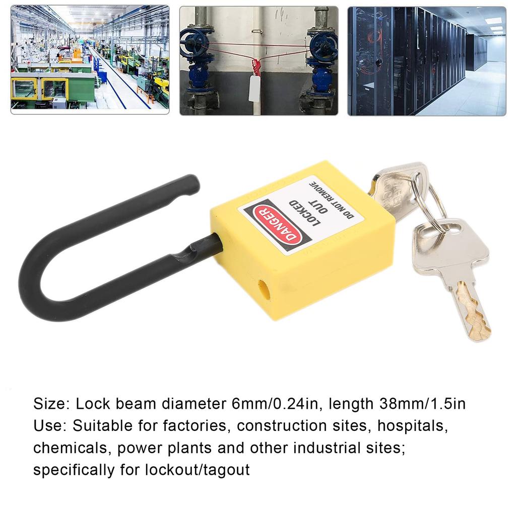 Lockout Tagout High Heat Impact Includes for Electrical Factory Work Maintenance and and Disaster Prevention Padlock, Insulated, Strength,
