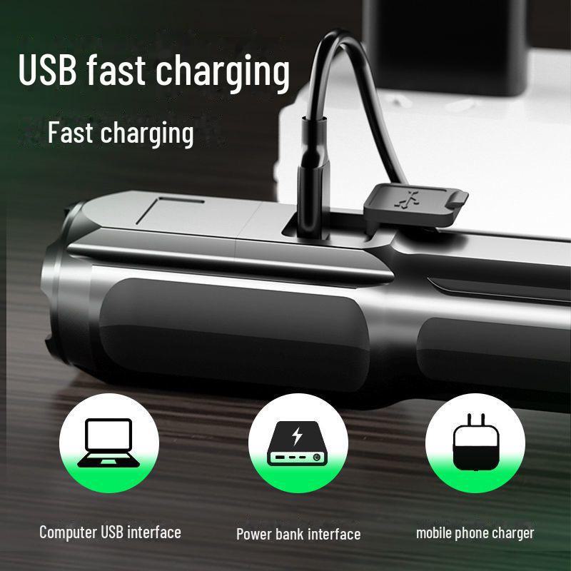 Rechargeable Long-Range Zoom Flashlight: Durable, Portable, and Ideal for Home & Outdoor Use