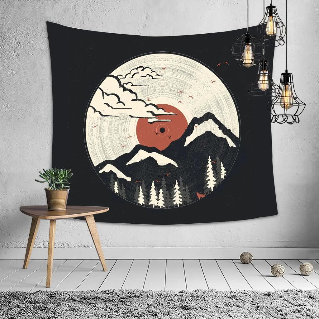 VIKAMA Mount Fuji Tapestry Japan Printed Tapestry Great Wave Off Kanagawa Wall Sofa Bedroom Festive Decorations