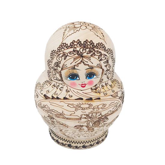 10Pcs/Set Handmade Russian Nesting Doll 10 Layers Kids Wooden Matryoshka Doll Retro Girl Stacking Toy Desktop Decoration Ornament