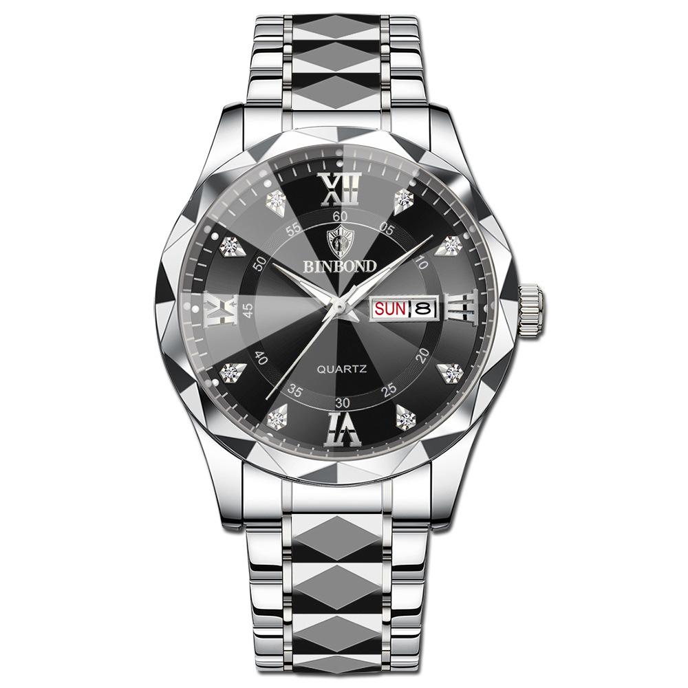Fashion Mens Watches 30M Waterproof Top Quartz Watch Men Date Week Stainless Steel Dress Wrist Watches for Men Business Watch Man