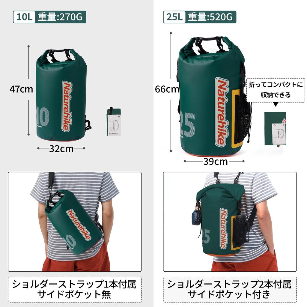 Naturehike Official Shop Waterproof Fully Ultra Waterproof Dry Disaster Prevention Waterproof Ocean Bag, Waterproof, Backpack, Lightweight, 25L,