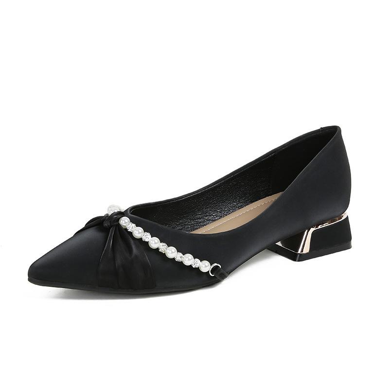 Fashion Luxury Women's Pumps Women's Fashion Pointed Toe Comfortable Non-slip Mid-heel Single Shoes Women Wedding Party Shoes