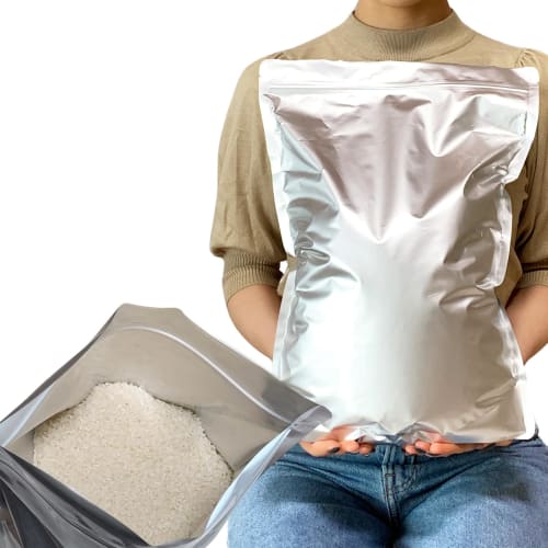 

FUSARIVER Rice Storage Bags, 5kg Capacity, Aluminum Bags, Extra Large Zippered Bags, Light-Proof Bags, 30 x 42cm, 5-Count
