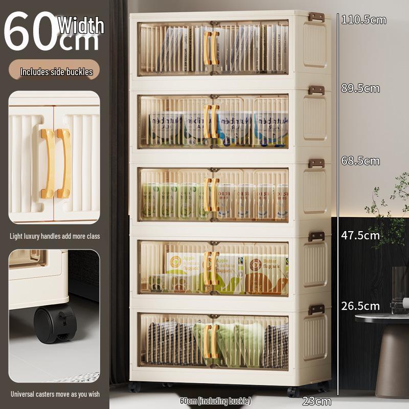 Folding Multi-Layer Plastic Storage & Wardrobe Cabinet for Kids and Households