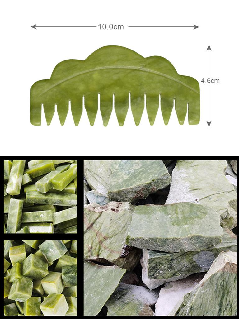 1 Pcs Jade Comb Women's Head Care Massage Smooth Green Phoenix Jade Massage Comb Jade Massage Comb Healthy Care Tools