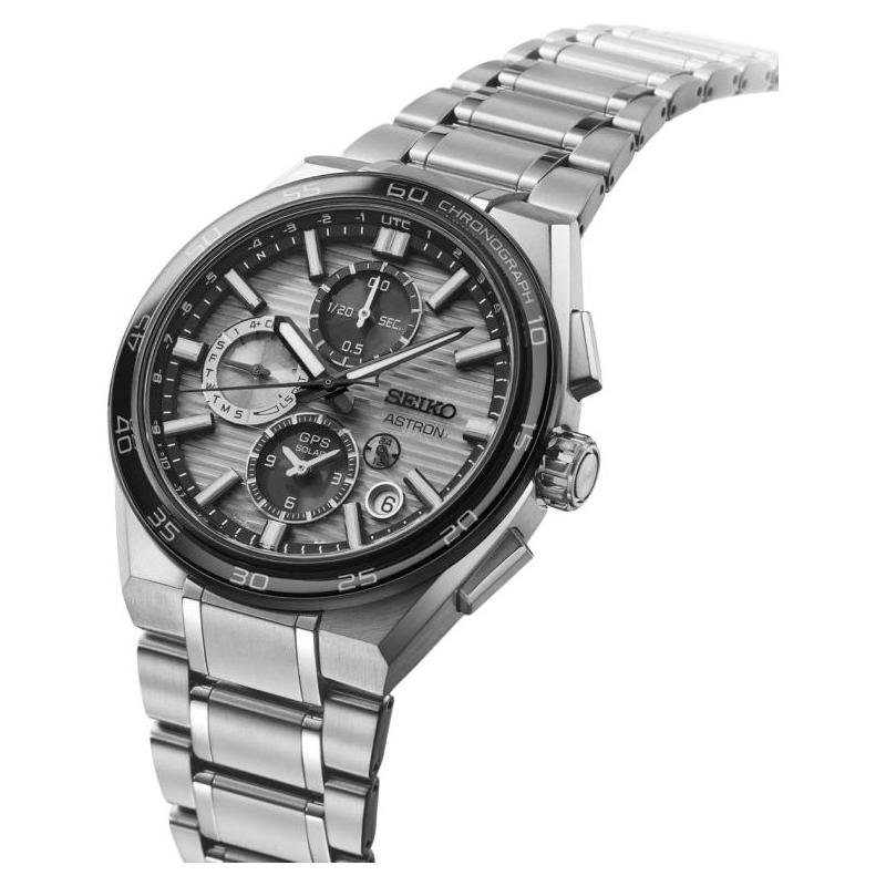 Seiko Astron Series 100 Meters Waterproof Quartz Titanium Strap 44.1mm Men's Watch Gray Dial SBXC177
