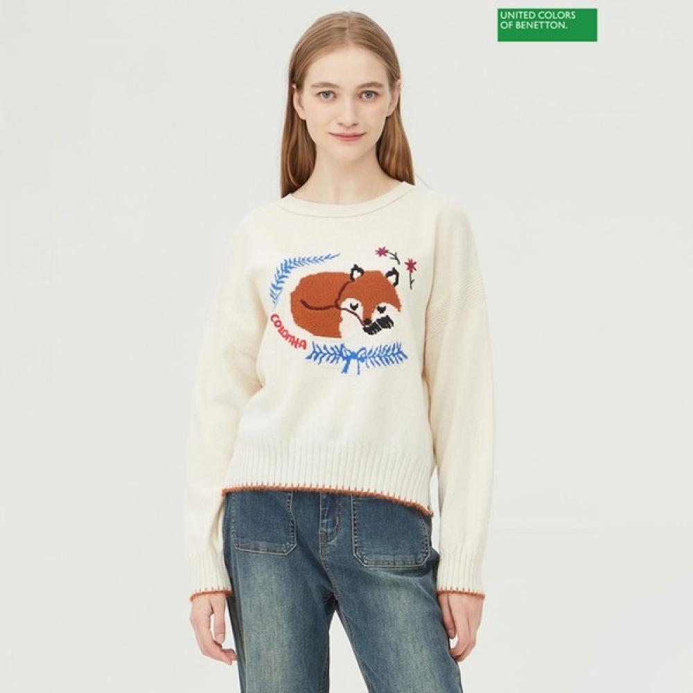 

Benetton Benetton Fox Жаккардовый трикотаж Bakpa7461 Iv Ivory/OS