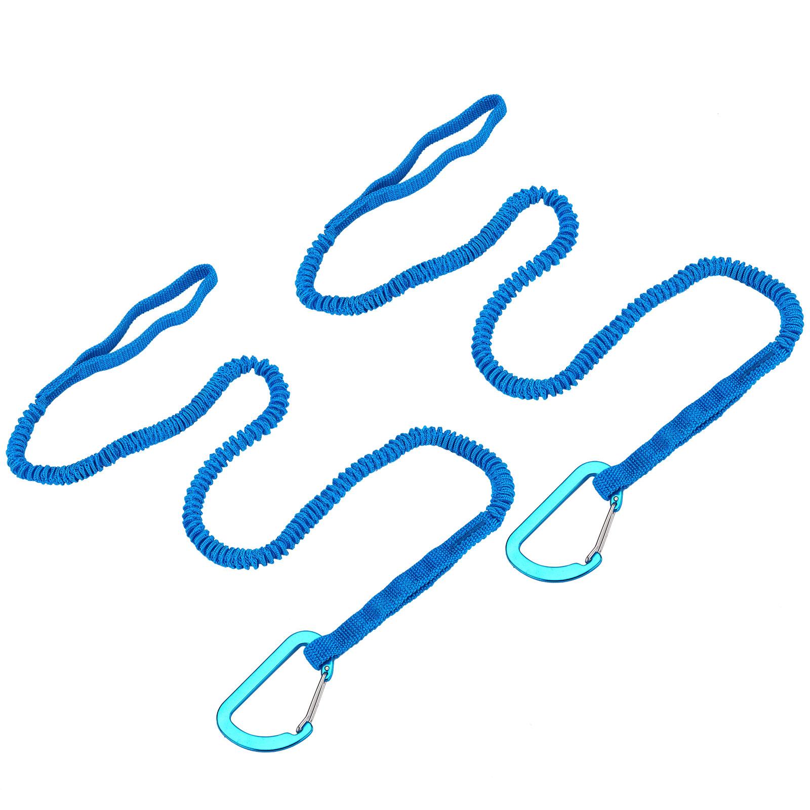 

2Pcs Elastic Kayak Paddle Leash With Safety Hook Adjustable Paddle Holder Tool Lanyard AntiLost Rope Canoeing Accessory синий