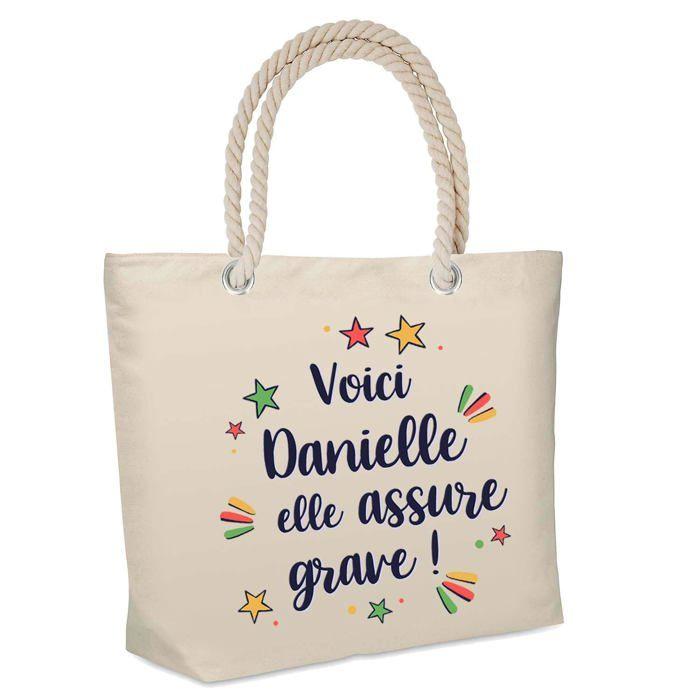 Sac cabas isotherme - PLANETEE - Danielle « elle assure grave ! » - Jute - Imprimé en France - Grande contenance