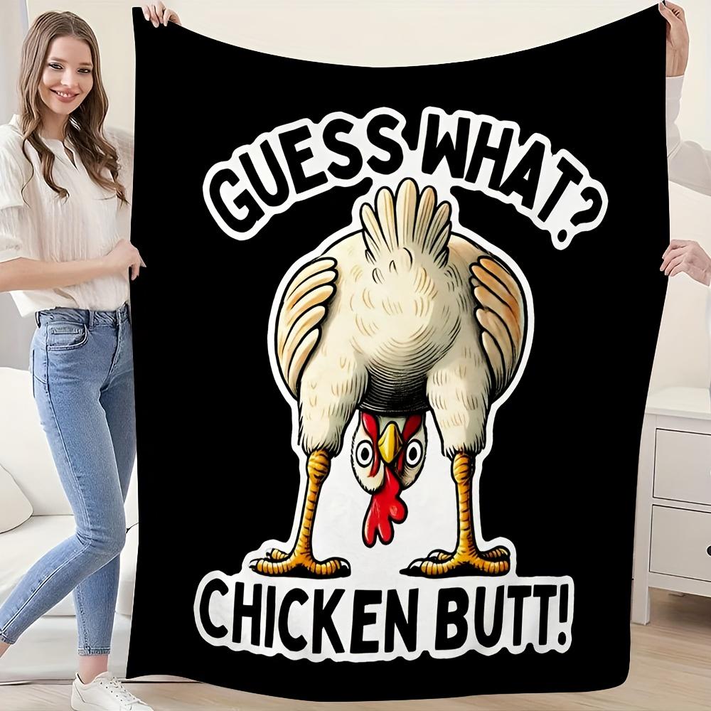 

interesting chicken pattern on the text Flannel printed blanket suitable for all seasons for living room office sofa and travel 75x100cm