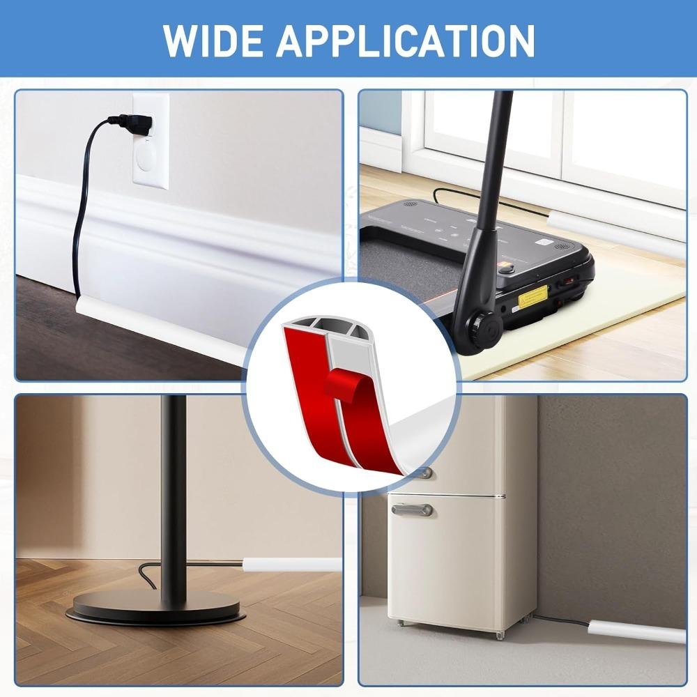 1PC 1M Floor Cord Cover Extension Wiring Duct Protector Power Cable Protector Covers Practical Wire Organizer Cord Protector