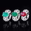 Fashion Simulation Paraiba Tourmaline Ring Women's Emerald Ruby Open Index Finger