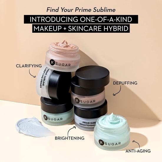 SUGAR Cosmetics Prime Sublime Anti-Ageing Primer | Mattifying, Long-Lasting & Pore Minimizing | 100% Vegan & Cruelty-Free - 15 G