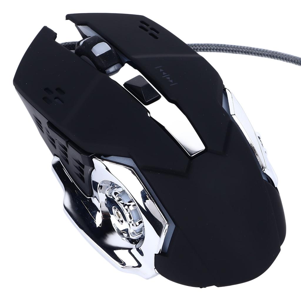 Wired Mouse Black High Sensitivity Ergonomic Design Quiet Stable Gaming Mouse for Computers Gaming Devices