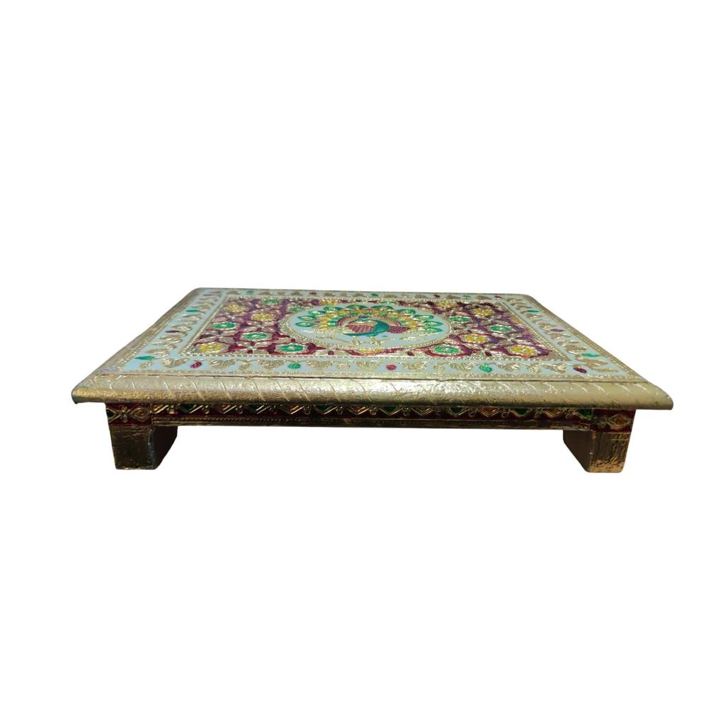 @ Wooden Designer Multicolour Pooja Chowki For Laddu Gopal 900Gm Zr-5015-60%Off