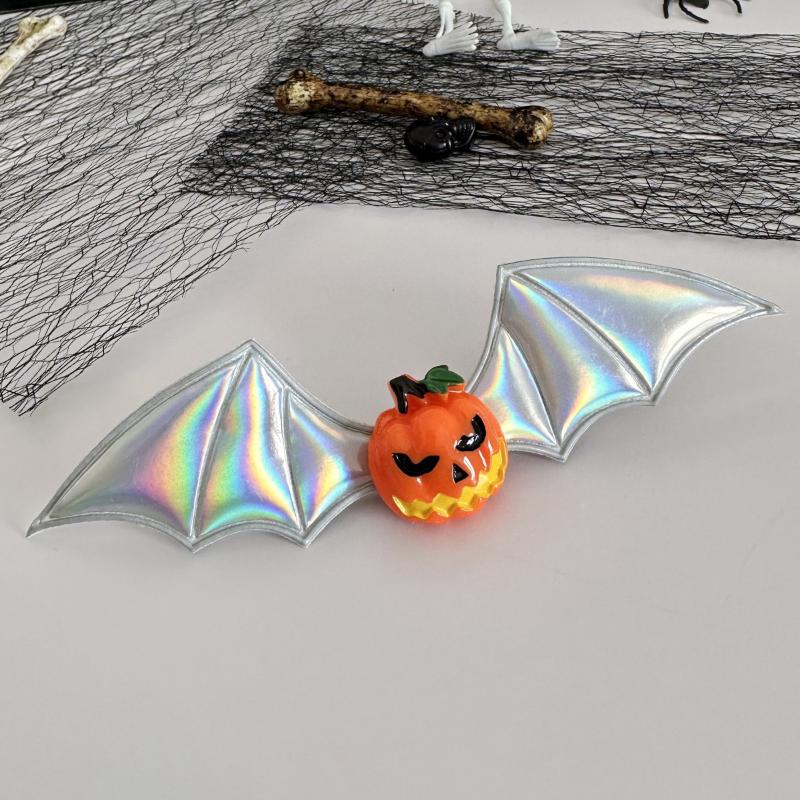 Dark Series Halloween Headwear Multi-Color Pumpkin Devil Bat Wings Side Headwear Hair Clip Funny Devilish Accessory For Parties