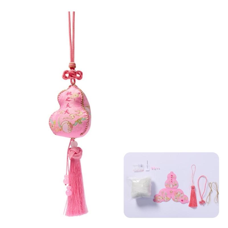 Cotton Gourd Embroidery Sachet Craft Set Easy Handmade Cultural Activity For Family Fun