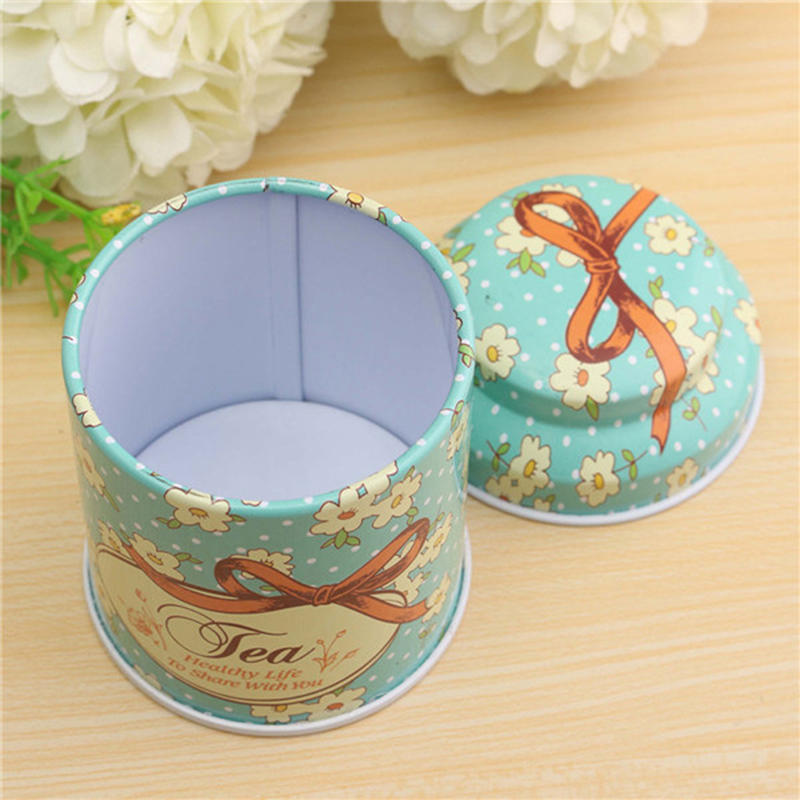 Design Floral Metal Cutie Tin Container pentru Zahăr Cafea Ceai Bomboane Conserve Sigilate Cutie