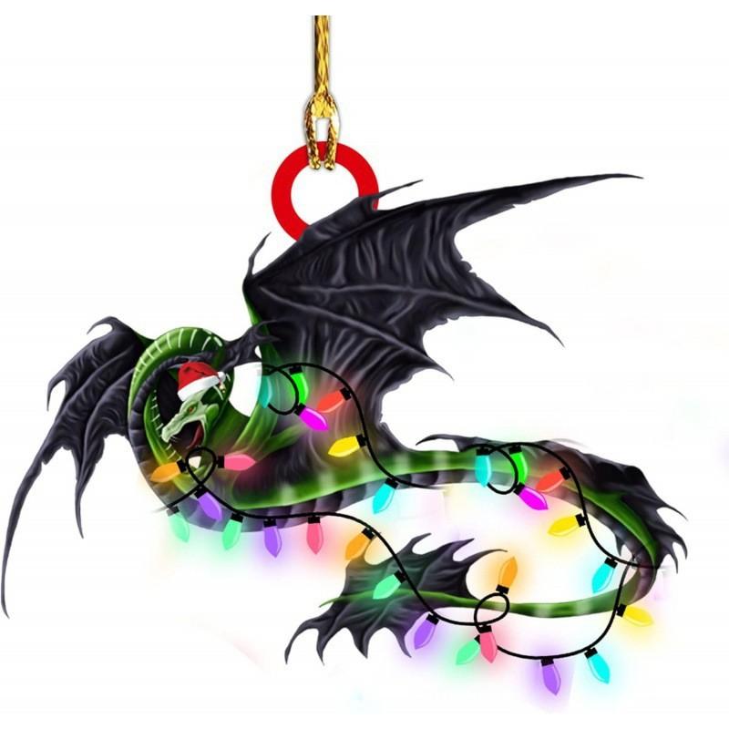 Festive Cartoon Style Acrylic Dragon Car Ornament For Vibrant Christmas Decor