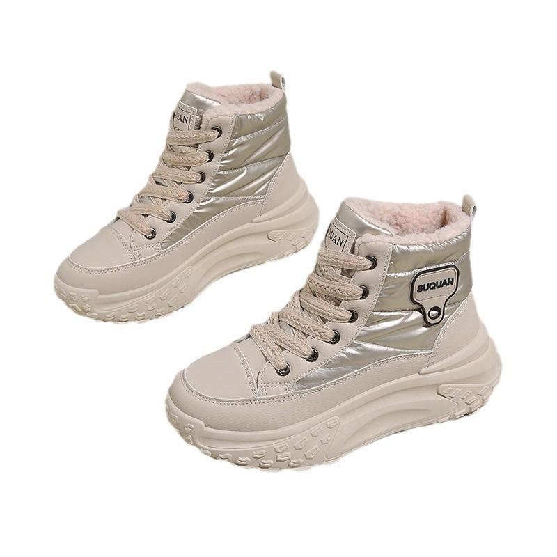Platform Snow Boots Sneakers Women's Winter Velvet Thickened High-top Large Cotton Shoes Northeast Winter Shoes
