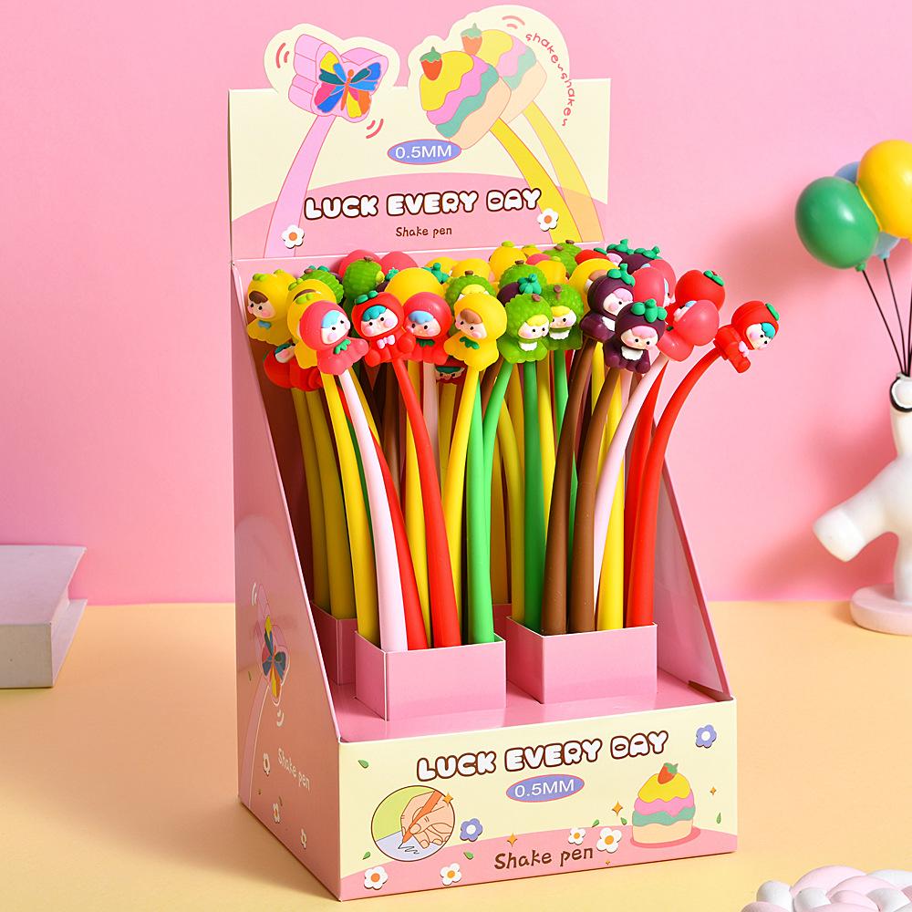 

48Pcs Fruit Shape Gel Pen Cute Writing for Students School Supplies Festival Gift Prize Gift Writing Tools Holiday Gift Novelty Stationery Teacher P Random style