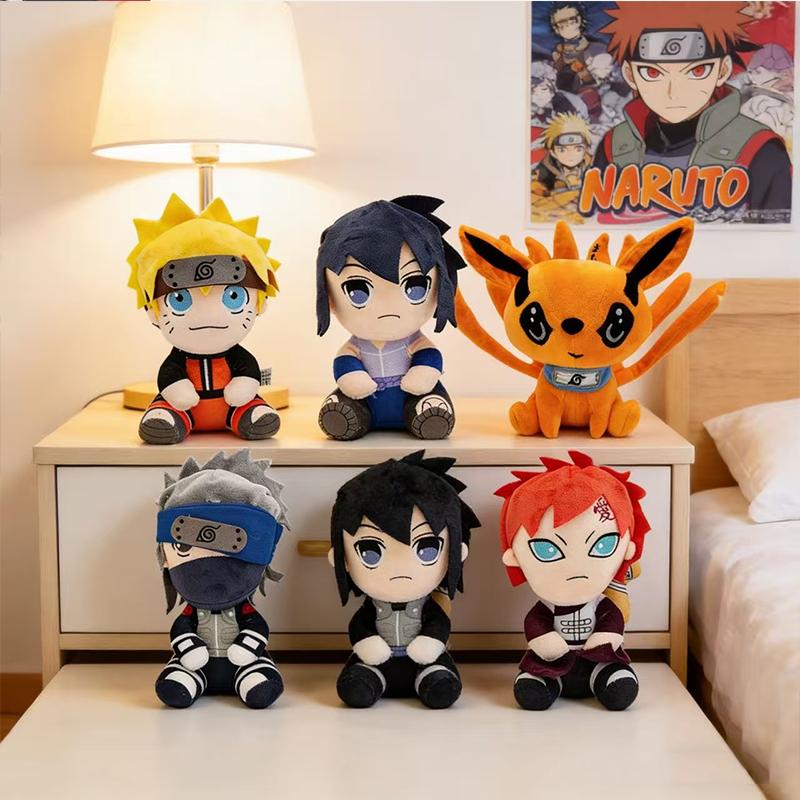 New Anime Sitting Posture Naruto Plush Creative Cute Pillow Hokage Simulation Collection Toys Plush Toy Birthday Fan Gifts