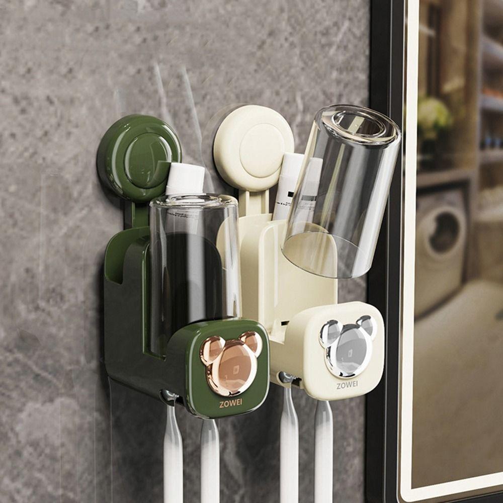

Plastic Toothbrush Cup Holders Punch-free Wash Cups Brush Set Bathroom