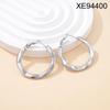 Geometric Embossed Titanium Steel Stud Earrings for Women
