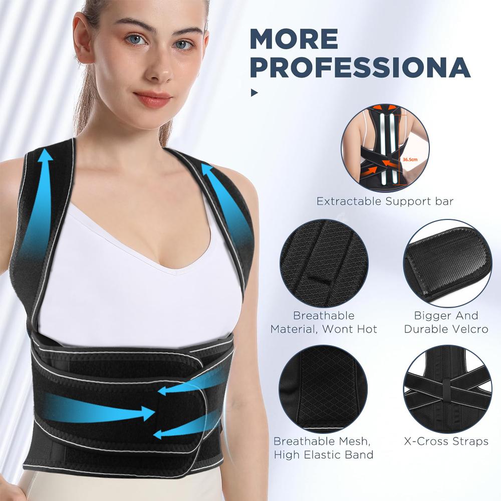 Back Brace Posture Corrector For Women Men,Adjustable Full Back Support,Lumbar Back Posture Corrector,Back Pain Relief