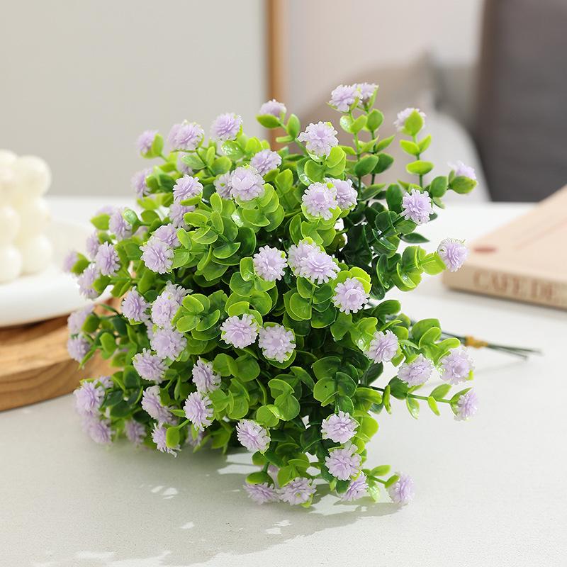 Eucalyptus & Gypsophila Plastic Floral Bundle for Indoor Decoration