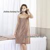 Wrap Chest Bath Towel for Women - Strapless Sauna Skirt with Buckle, Absorbent & Soft, Engraved Logo