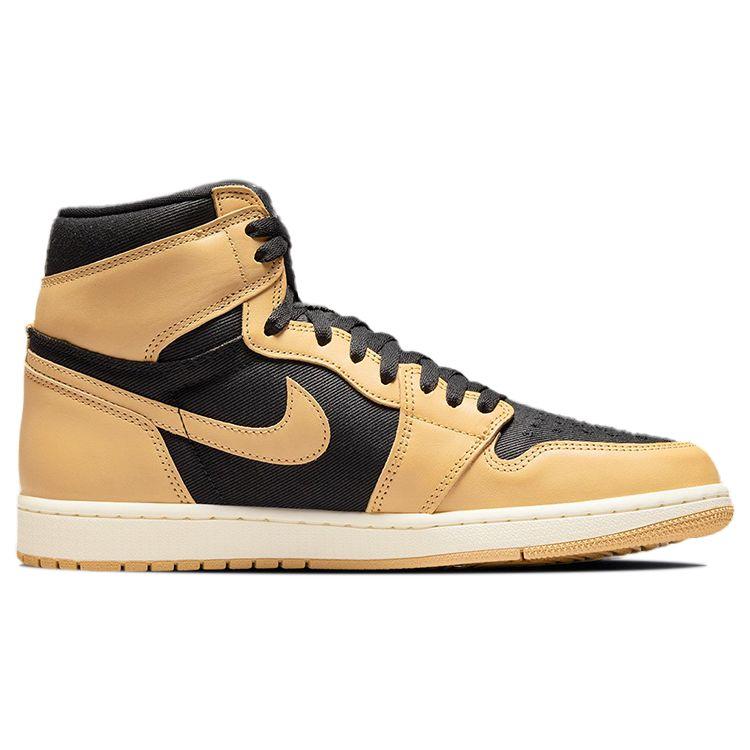 Air Jordan 1 Retro High OG Heirloom Unisex Sneakers Tan Vachetta-Tan Black 555088-202